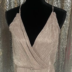 Rose gold knee length dress size Large .. Express brand cute for date night